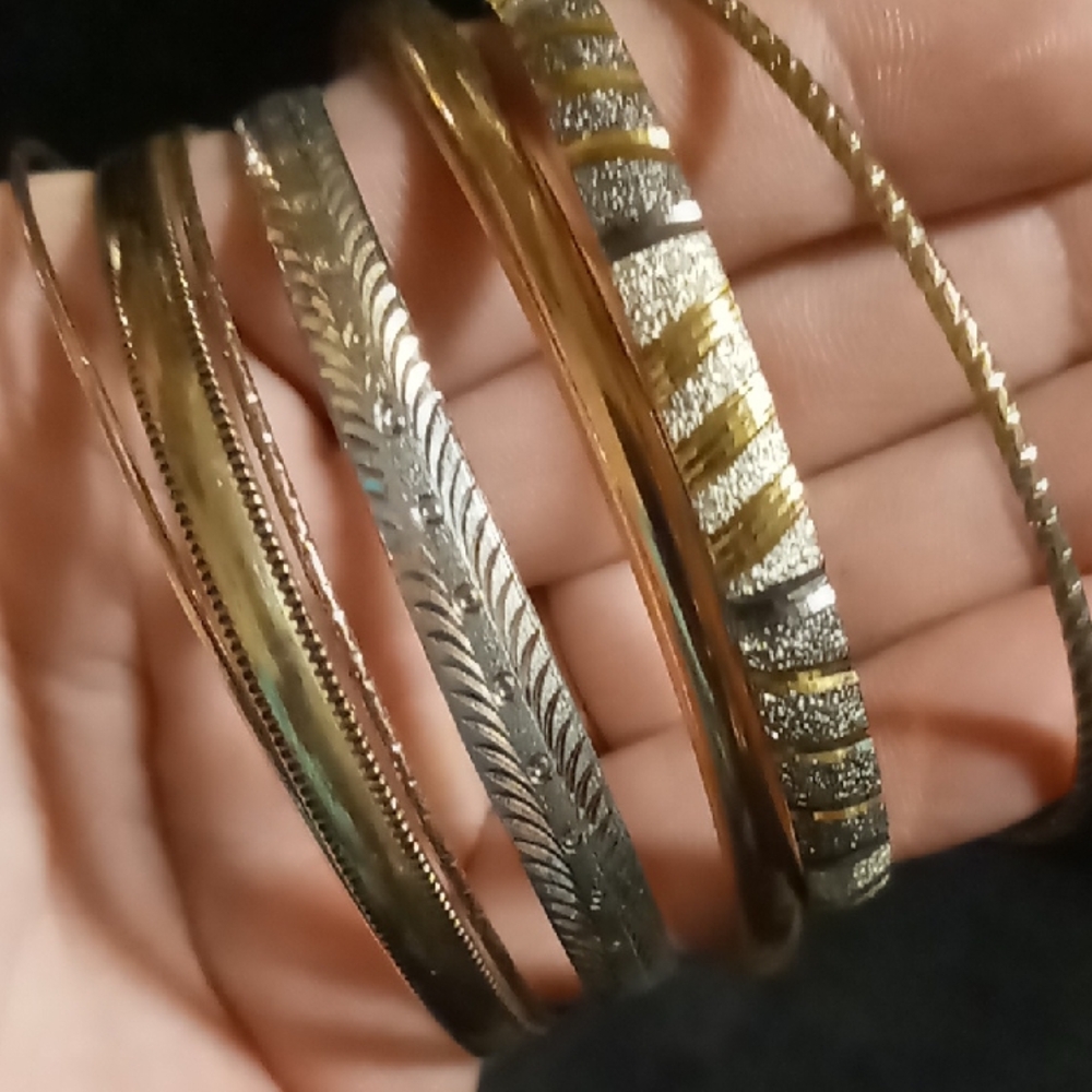 Elegant Gold and Silver Bangle mix match set